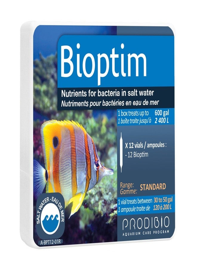 Prodibio Bioptim, Nutrients for Bacteria, Saltwater, 12/1 mL vials, 30 gal and up - Image 1
